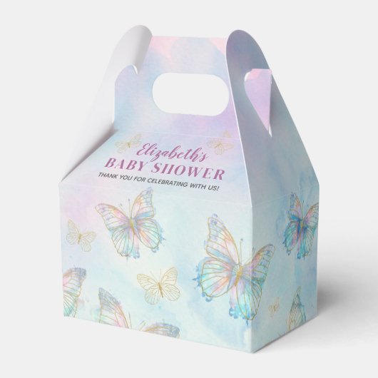 蝶の赤ちゃんシャワーに会って魅惑の夢 フェイバーボックス (正面サイド)