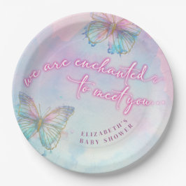 蝶の赤ちゃんシャワーに会って魅惑の夢 ペーパープレート