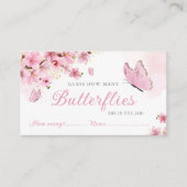 蝶の赤ちゃんシャワーゲームの数を推測する エンクロージャーカード (正面)