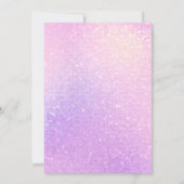 蝶の赤ちゃんシャワーピンクと金ゴールド紙吹雪 招待状 (裏面)