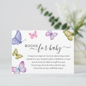 蝶の赤ちゃんシャワーブックリクエストカード 招待状 (スタンド正面)