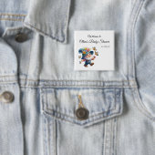 蝶の赤ちゃんシャワーボタンと可愛いハッピー格言 缶バッジ (インサイチュ)