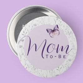 蝶の赤ちゃんシャワーママになる 缶バッジ