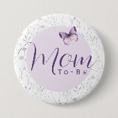 蝶の赤ちゃんシャワーママになる 缶バッジ (正面)