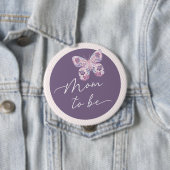 蝶の赤ちゃんシャワーママにボタン 缶バッジ (インサイチュ)