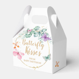 蝶の赤ちゃんシャワーユーカリ白と金ゴールド フェイバーボックス