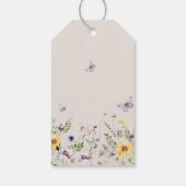 蝶の赤ちゃんシャワーワイルドフラワー ギフトタグ (裏面)