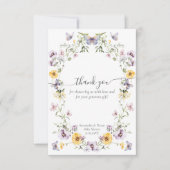 蝶の赤ちゃんシャワーワイルドフラワー サンキューカード (正面)