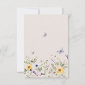 蝶の赤ちゃんシャワーワイルドフラワー サンキューカード (裏面)