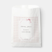 蝶の赤ちゃんシャワー付きピンクのギンガム フェイバーバッグ (正面)