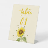 蝶の赤ちゃんシャワー付き水色ひまわり 台座サイン (正面)