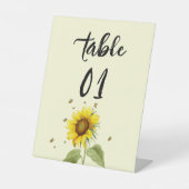 蝶の赤ちゃんシャワー付き水色ひまわり 台座サイン (正面)