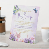 蝶の赤ちゃんシャワー女の子のペデスタルサイン 台座サイン (インサイチュ)