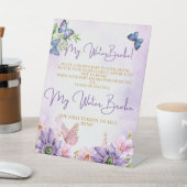 蝶の赤ちゃんシャワー女の子のペデスタルサイン 台座サイン (インサイチュ)