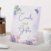 蝶の赤ちゃんシャワー女の子のペデスタルサイン 台座サイン (インサイチュ)