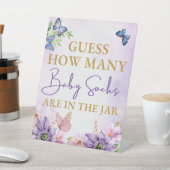 蝶の赤ちゃんシャワー女の子のペデスタルサイン 台座サイン (インサイチュ)