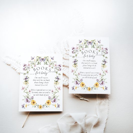 蝶の赤ちゃんシャワー山花ブックリクエスト エンクロージャーカード