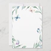 蝶の赤ちゃんシャワー招待状for a girl 招待状 (裏面)