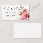 蝶の赤ちゃんシャワー本のベビー要求 名刺 (正面/裏面)