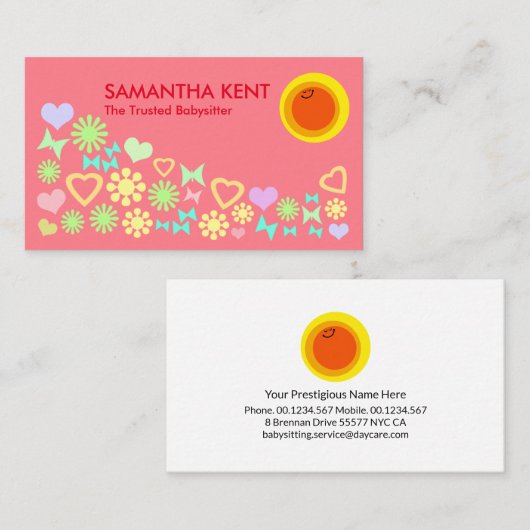 蝶の赤ん坊を羽ばたかせている花 名刺 (正面/裏面)