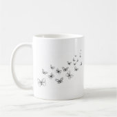 蝶の踊りがページ全体に コーヒーマグカップ (左)