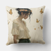 蝶の踊りの穏やかな優雅さ クッション (裏面)