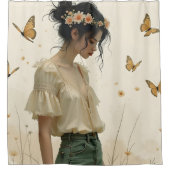 蝶の踊りの穏やかな優雅さ シャワーカーテン (正面)