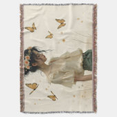 蝶の踊りの穏やかな優雅さ スローブランケット (正面縦)