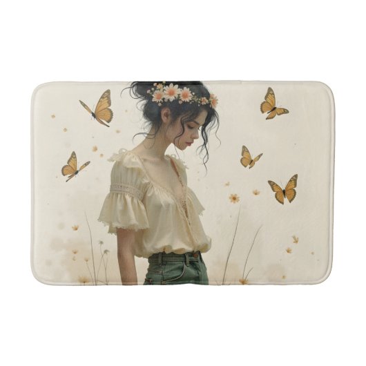 蝶の踊りの穏やかな優雅さ バスマット (正面)