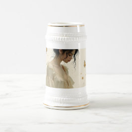 蝶の踊りの穏やかな優雅さ ビールジョッキ