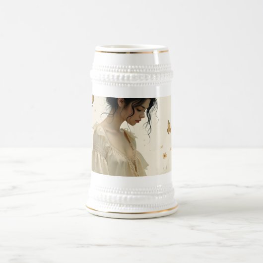 蝶の踊りの穏やかな優雅さ ビールジョッキ (中央)