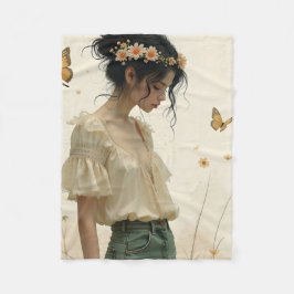 蝶の踊りの穏やかな優雅さ フリースブランケット