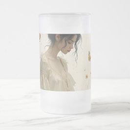 蝶の踊りの穏やかな優雅さ フロストグラスビールジョッキ