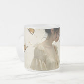 蝶の踊りの穏やかな優雅さ フロストグラスマグカップ (正面左)