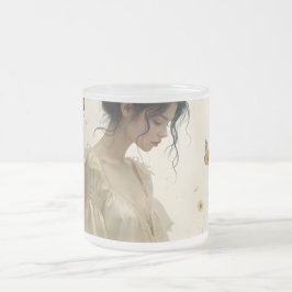 蝶の踊りの穏やかな優雅さ フロストグラスマグカップ