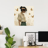 蝶の踊りの穏やかな優雅さ ポスター (ホームオフィス)