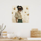 蝶の踊りの穏やかな優雅さ ポスター (キッチン)