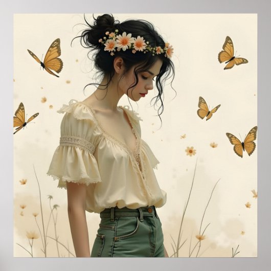 蝶の踊りの穏やかな優雅さ ポスター (正面)