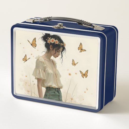蝶の踊りの穏やかな優雅さ メタルランチボックス (正面)