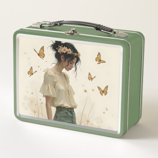 蝶の踊りの穏やかな優雅さ メタルランチボックス (正面)