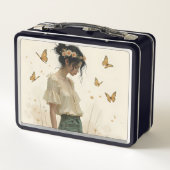蝶の踊りの穏やかな優雅さ メタルランチボックス (裏面)