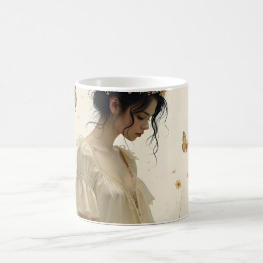 蝶の踊りの穏やかな優雅さ モーフィングマグカップ (中央)