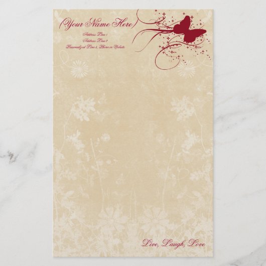 蝶の輝く個人文房具 便箋 (正面)