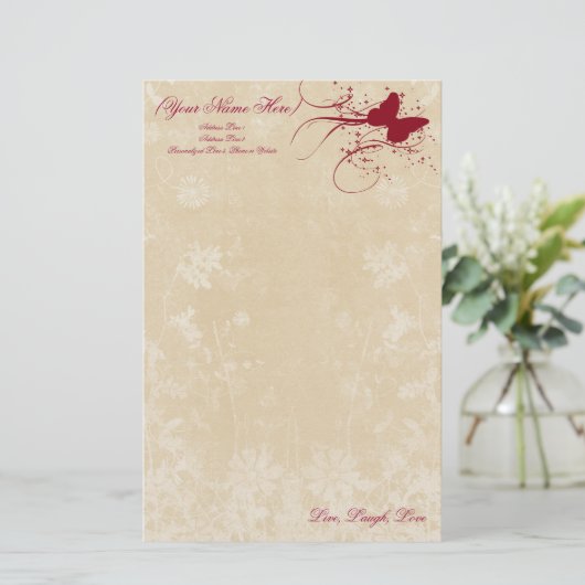 蝶の輝く個人文房具 便箋 (スタンド正面)