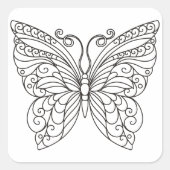 蝶の輪郭 スクエアシール (正面)