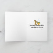 蝶の追いかけ誕生日デザイン カード (内部)