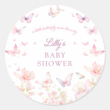 蝶の道ピンクの花ベビーシャワー