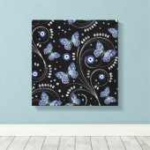 蝶の邪悪な目のパターン キャンバスプリント (インサイチュ (ウッドフロア))