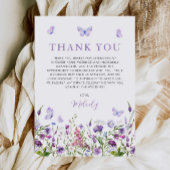 蝶の野生の花のブライズシャワーパーティー サンキューカード