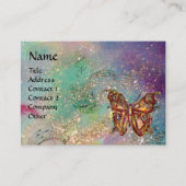 蝶の金ゴールドと青い緑のキラキラ,ティール(緑がかった色) 名刺 (正面)